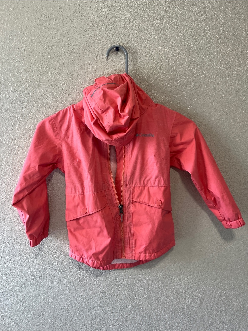 Columbia Coral Pink Hooded Windbreaker Jacket